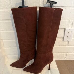 Larroude Brown Suede Heeled Boots